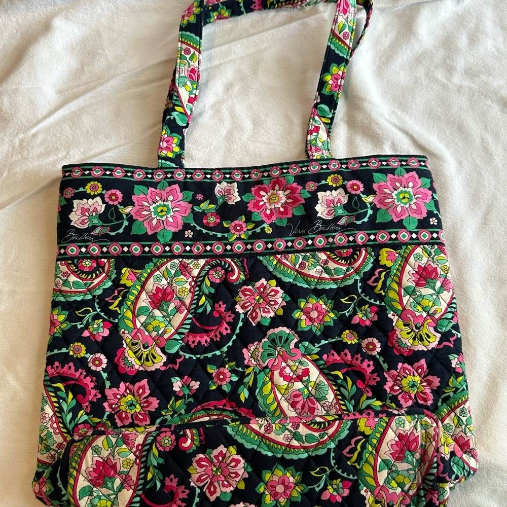 Vera Bradley Black and Pink Floral Tote